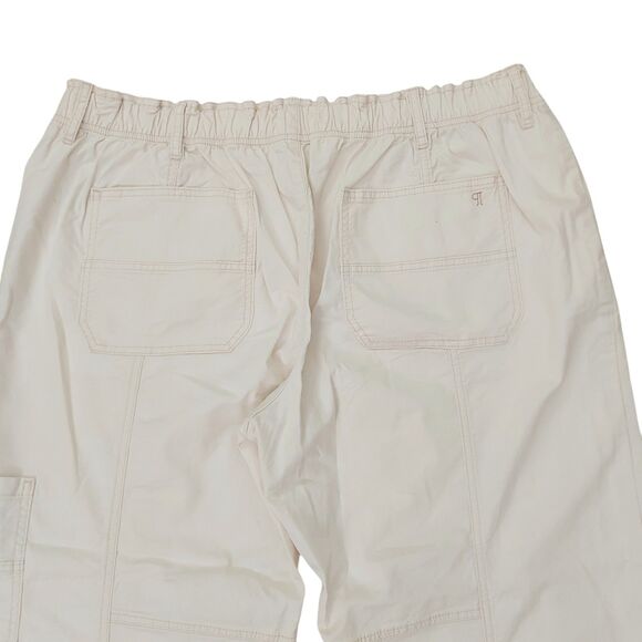 Anthropologie Pilcro Cargo Pants Womens 1X Beige Utility Drawstring Relaxed Fit - Picture 7 of 12